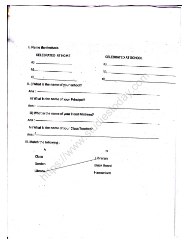 cbse class 2 evs practice our school worksheet practice worksheet for